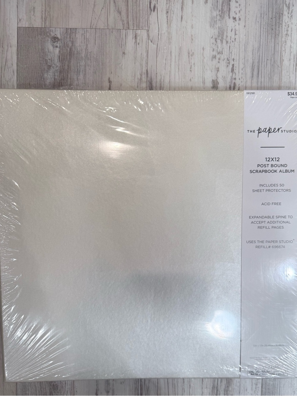 The Paper Studio 12x12 Cream Post-Bound Scrapbook Album